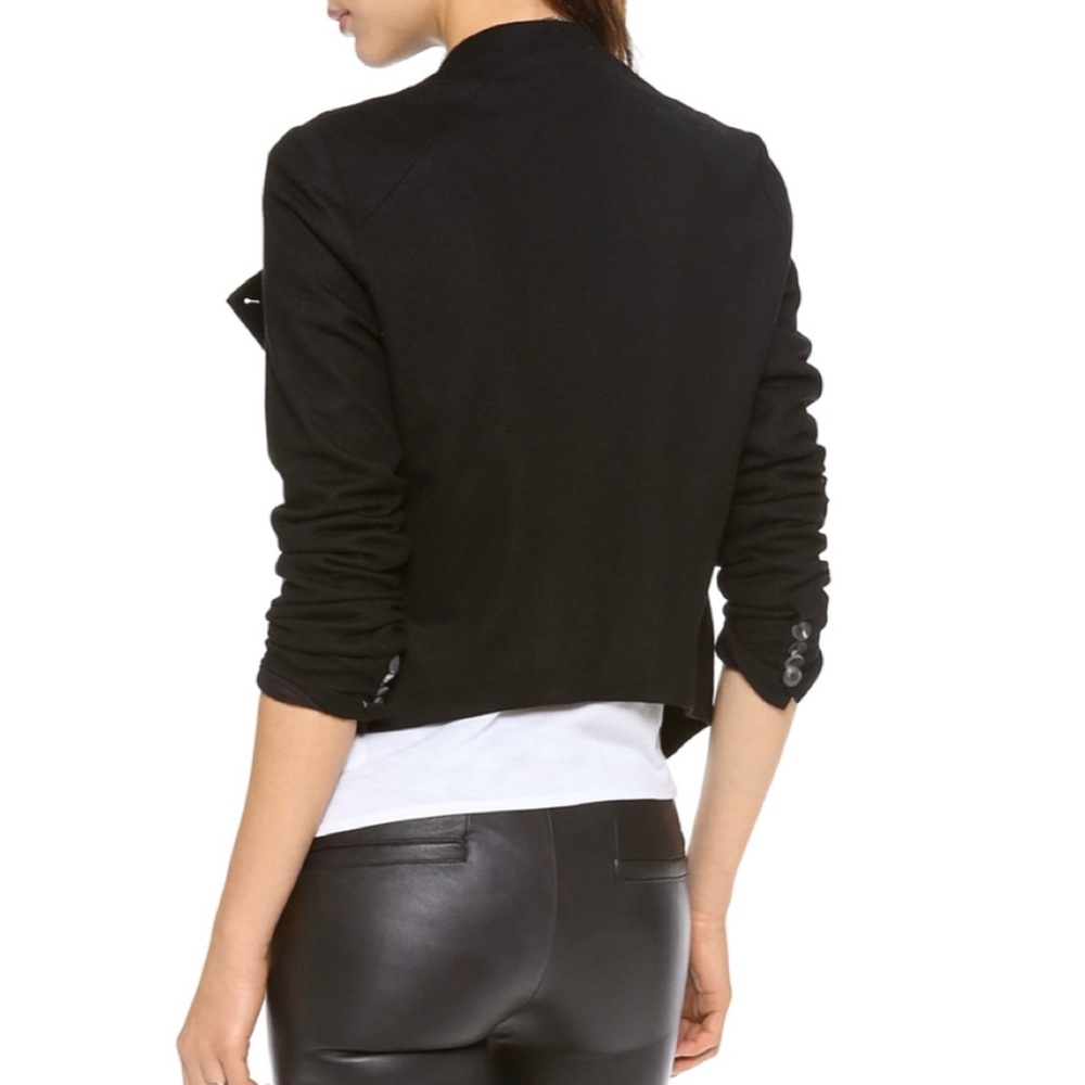 Helmet Lang Black Cropped Sonar Jacket Sz P - Picture 3 of 8